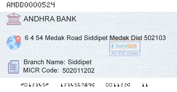 Andhra Bank SiddipetBranch 