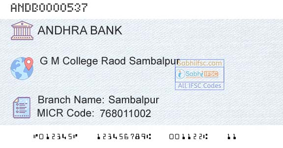 Andhra Bank SambalpurBranch 