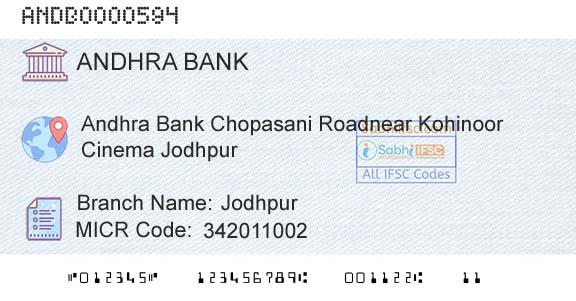 Andhra Bank JodhpurBranch 