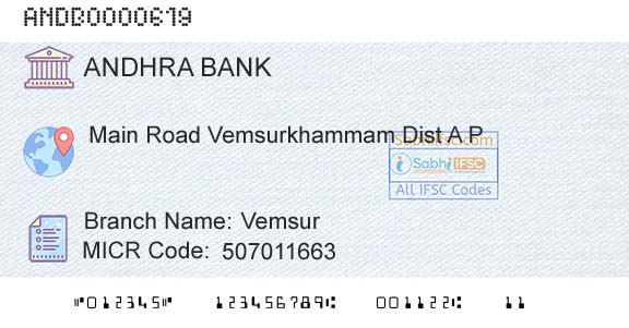 Andhra Bank VemsurBranch 
