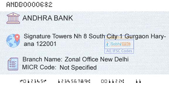 Andhra Bank Zonal Office New Delhi Branch 