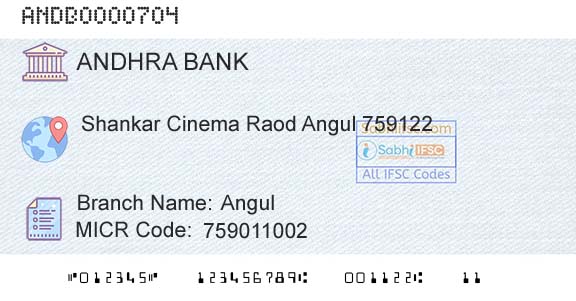 Andhra Bank AngulBranch 