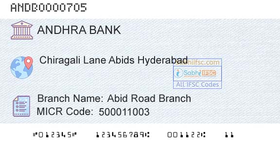 Andhra Bank Abid Road BranchBranch 