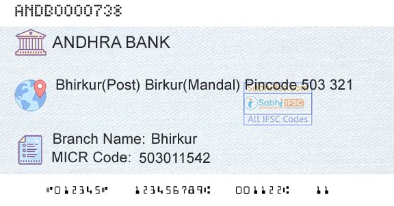 Andhra Bank BhirkurBranch 