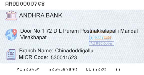 Andhra Bank ChinadoddigalluBranch 