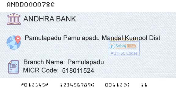 Andhra Bank PamulapaduBranch 