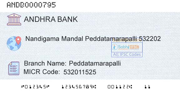 Andhra Bank PeddatamarapalliBranch 