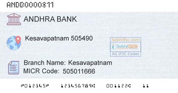 Andhra Bank KesavapatnamBranch 