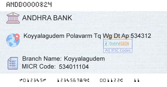 Andhra Bank KoyyalagudemBranch 