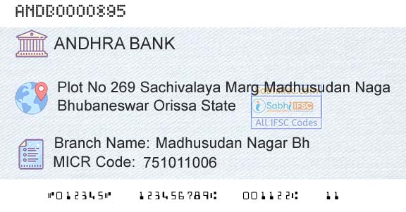 Andhra Bank Madhusudan Nagar BhBranch 