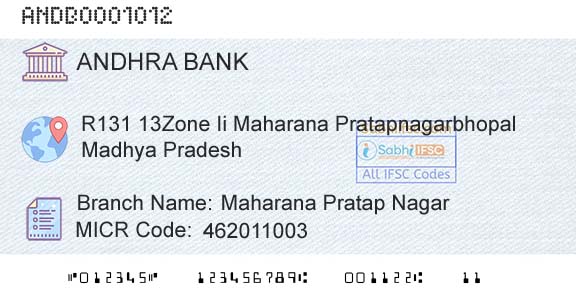 Andhra Bank Maharana Pratap NagarBranch 
