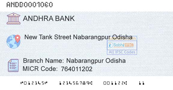 Andhra Bank Nabarangpur OdishaBranch 