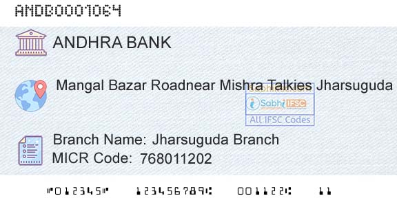 Andhra Bank Jharsuguda BranchBranch 