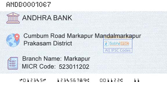 Andhra Bank MarkapurBranch 