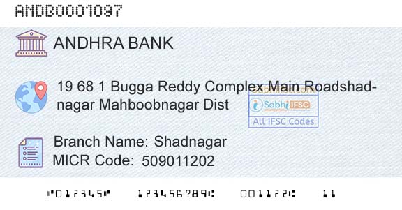 Andhra Bank ShadnagarBranch 