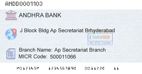 Andhra Bank Ap Secretariat BranchBranch 