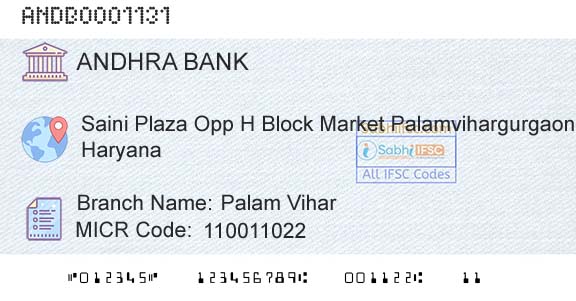 Andhra Bank Palam ViharBranch 
