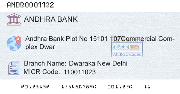 Andhra Bank Dwaraka New DelhiBranch 