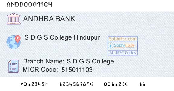Andhra Bank S D G S CollegeBranch 