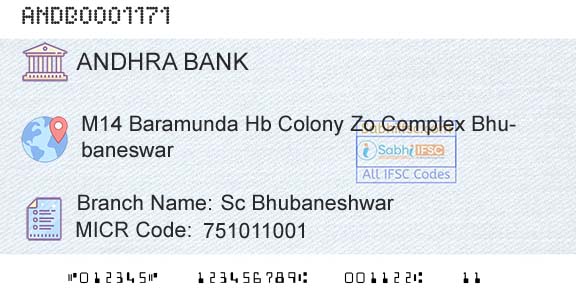 Andhra Bank Sc BhubaneshwarBranch 