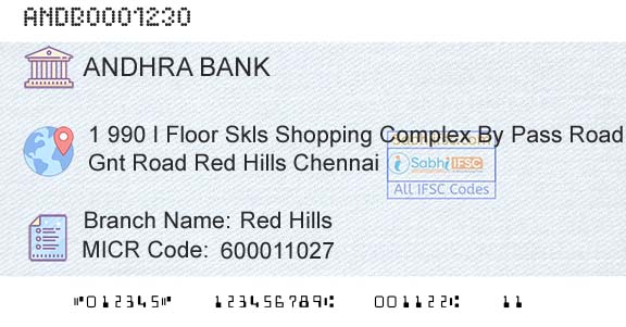 Andhra Bank Red HillsBranch 