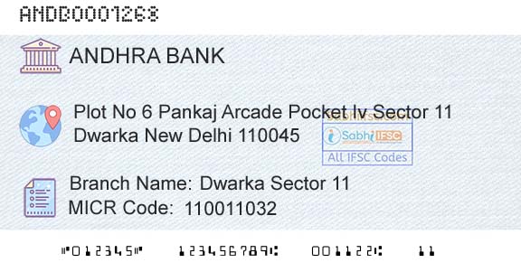 Andhra Bank Dwarka Sector 11Branch 
