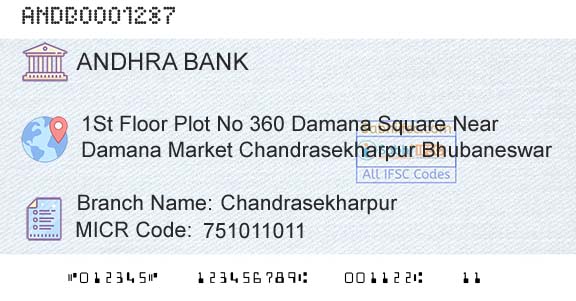 Andhra Bank ChandrasekharpurBranch 