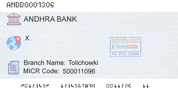 Andhra Bank TolichowkiBranch 