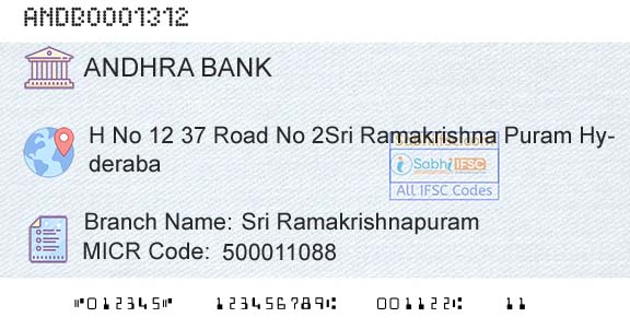Andhra Bank Sri RamakrishnapuramBranch 