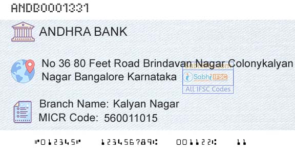 Andhra Bank Kalyan NagarBranch 