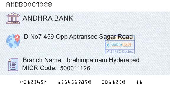 Andhra Bank Ibrahimpatnam Hyderabad Branch 