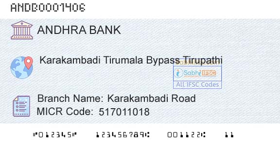 Andhra Bank Karakambadi RoadBranch 