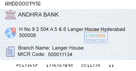 Andhra Bank Langer HouseBranch 