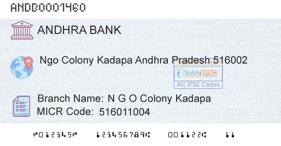 Andhra Bank N G O Colony KadapaBranch 