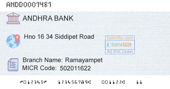 Andhra Bank RamayampetBranch 