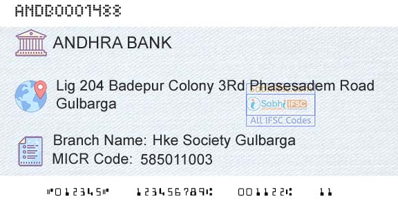 Andhra Bank Hke Society GulbargaBranch 