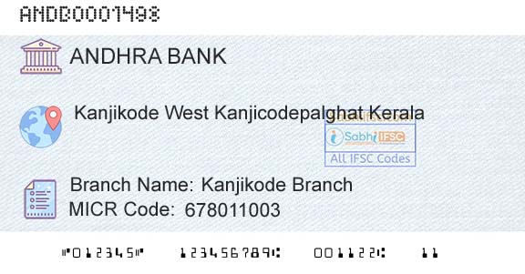 Andhra Bank Kanjikode BranchBranch 