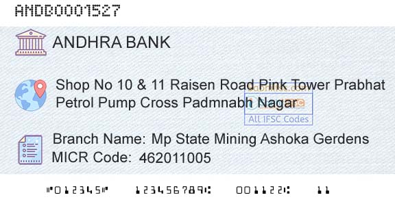 Andhra Bank Mp State Mining Ashoka Gerdens Branch 