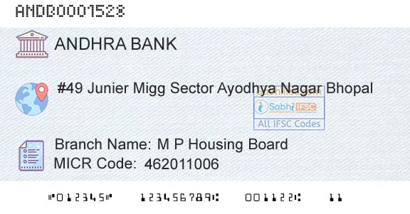 Andhra Bank M P Housing BoardBranch 