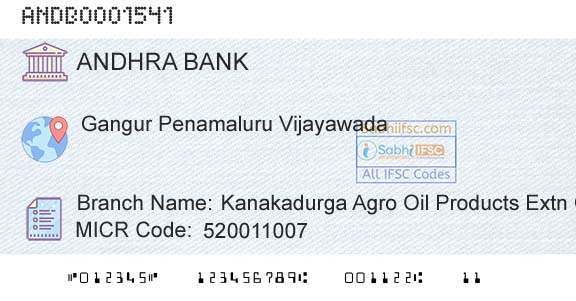 Andhra Bank Kanakadurga Agro Oil Products Extn CouBranch 
