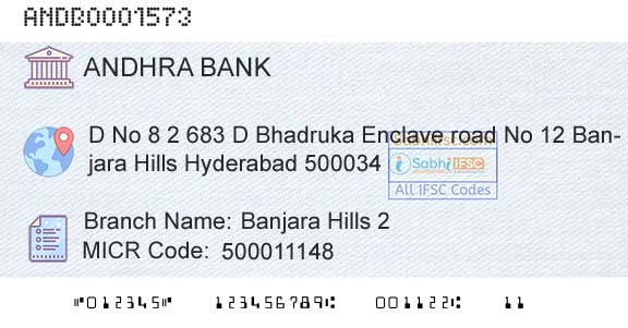 Andhra Bank Banjara Hills 2Branch 