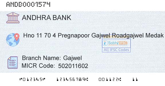 Andhra Bank GajwelBranch 