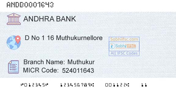 Andhra Bank MuthukurBranch 