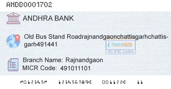 Andhra Bank RajnandgaonBranch 