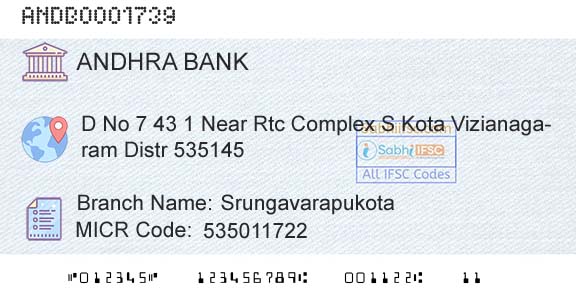 Andhra Bank SrungavarapukotaBranch 