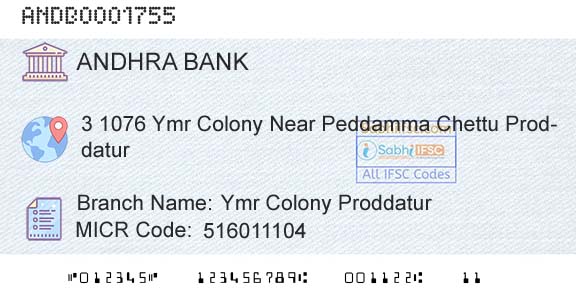 Andhra Bank Ymr Colony ProddaturBranch 