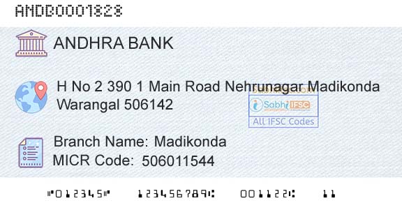 Andhra Bank MadikondaBranch 