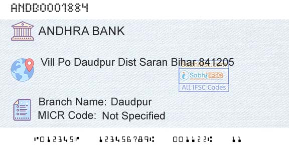 Andhra Bank DaudpurBranch 