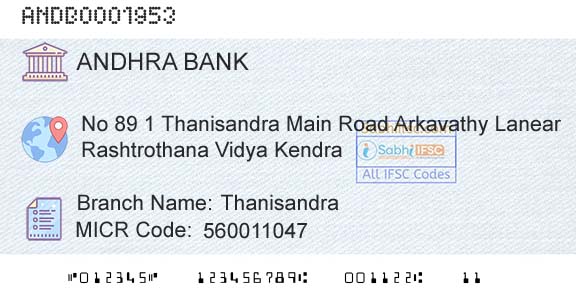 Andhra Bank ThanisandraBranch 