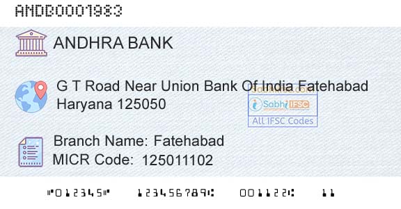 Andhra Bank FatehabadBranch 